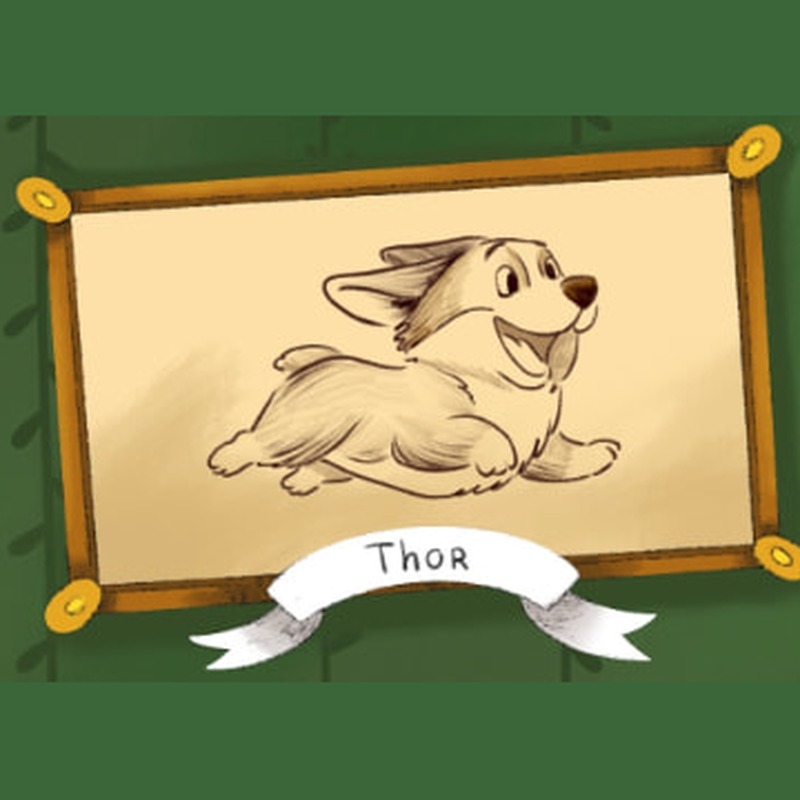 Illustrated framed portrait of Thor